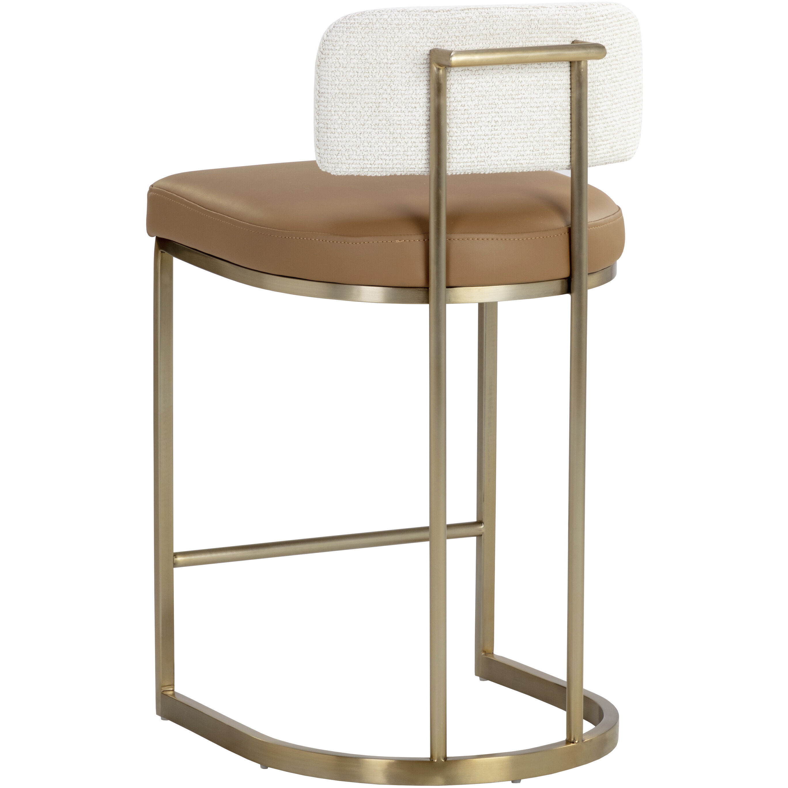 Larissa 34.5 inch Napa Cognac / Rhea Light Barley Counter Stool